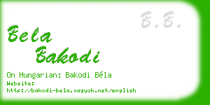bela bakodi business card